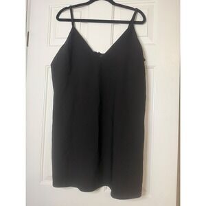 Forever 21 Contemporary Black Mini Dress V-Neck Adjustable Straps Size XL